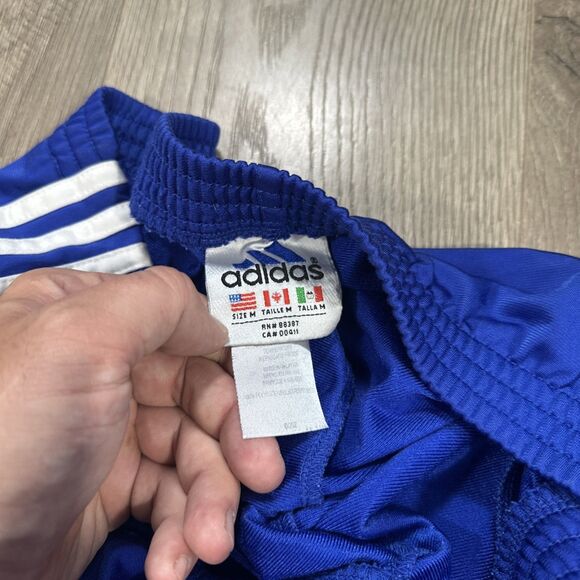 Vintage Adidas Breakaway Pants Royal Blue Basketball Warm Up Y2K 3 Stripe Medium - Picture 5 of 6